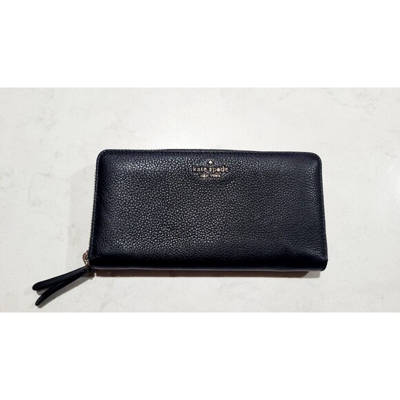Kate Spade Authentic Pebbled Black Leather Long Wallet & Adel Bifold Wallet (2) - Picture 2 of 16